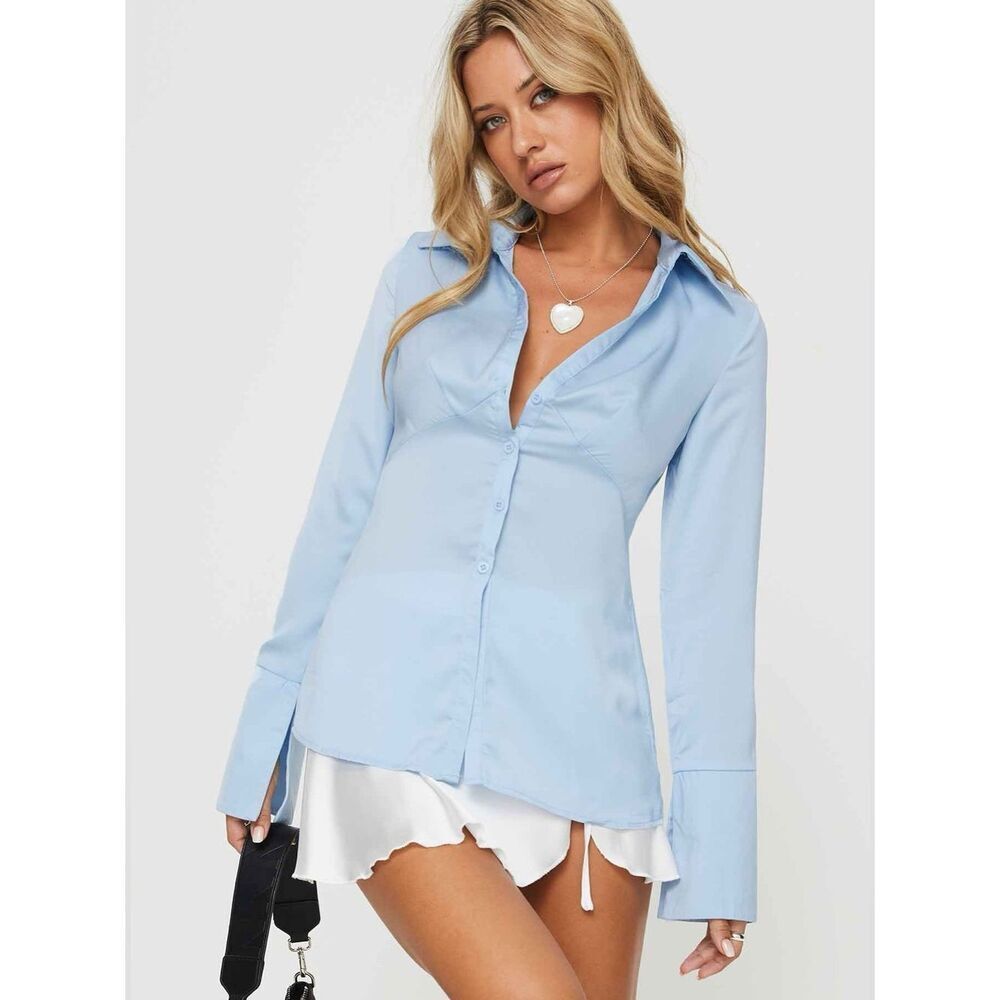 Princess Polly Southgate Shirt Blue